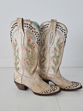 Corral Women's Nopal Cactus Leather Western  Studded Boots